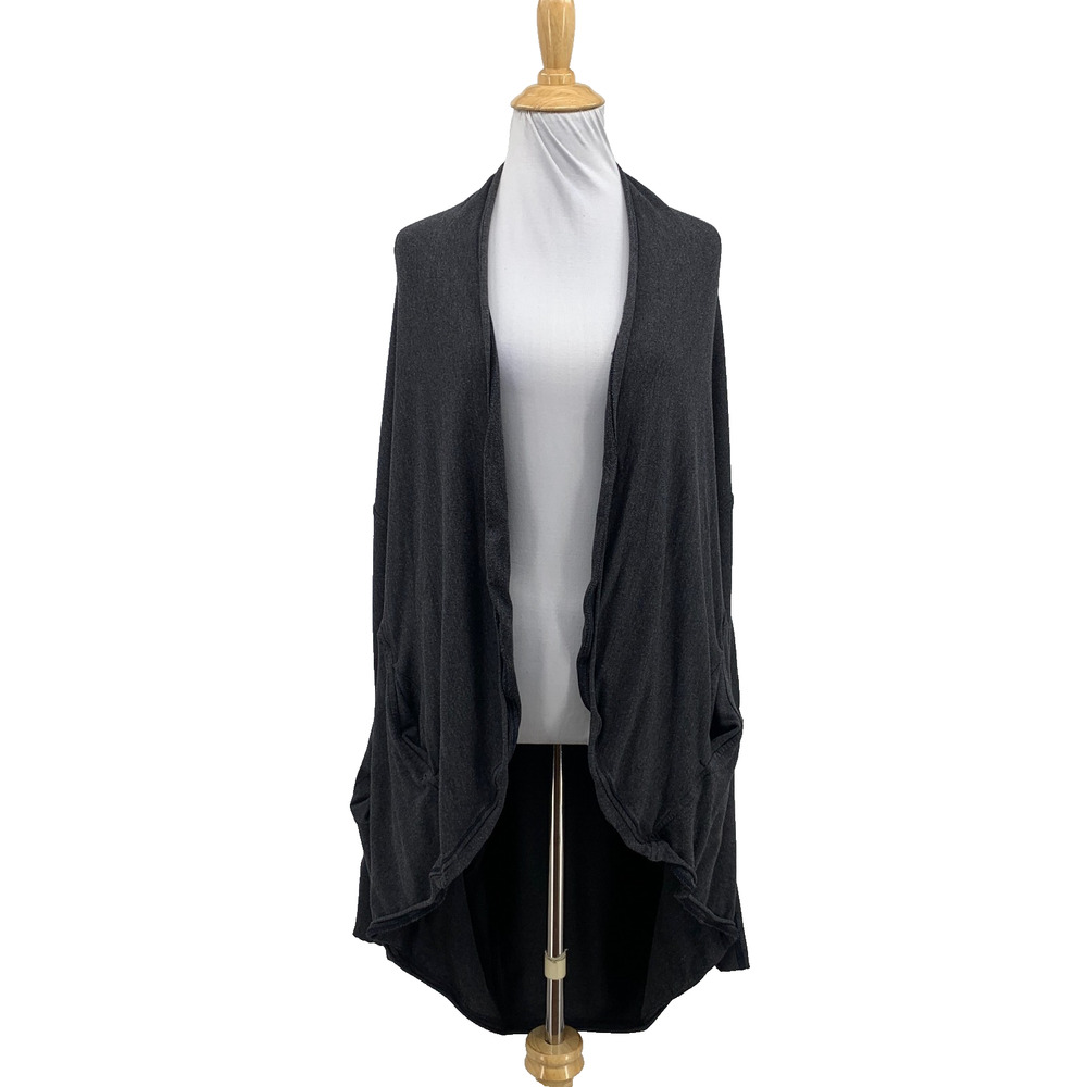 Lululemon Wrap Womens 6 Gray To and Flow Knit Draped Open Front Cardigan